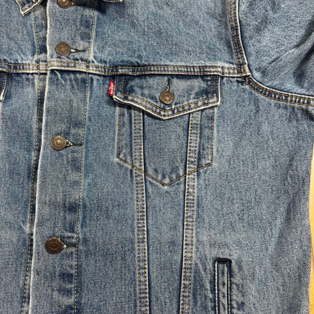 Levi Strauss & Co Denim Trucker Jacket Medium Wash Blue Mens Large 70507-0489 - Picture 5 of 13